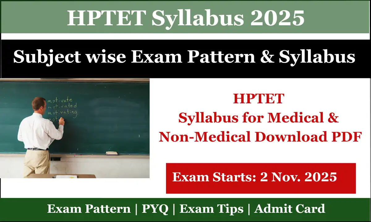 HPTET Syllabus & Exam Pattern 2025