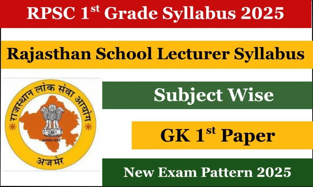 RPSC School Lecturer Syllabus 2025