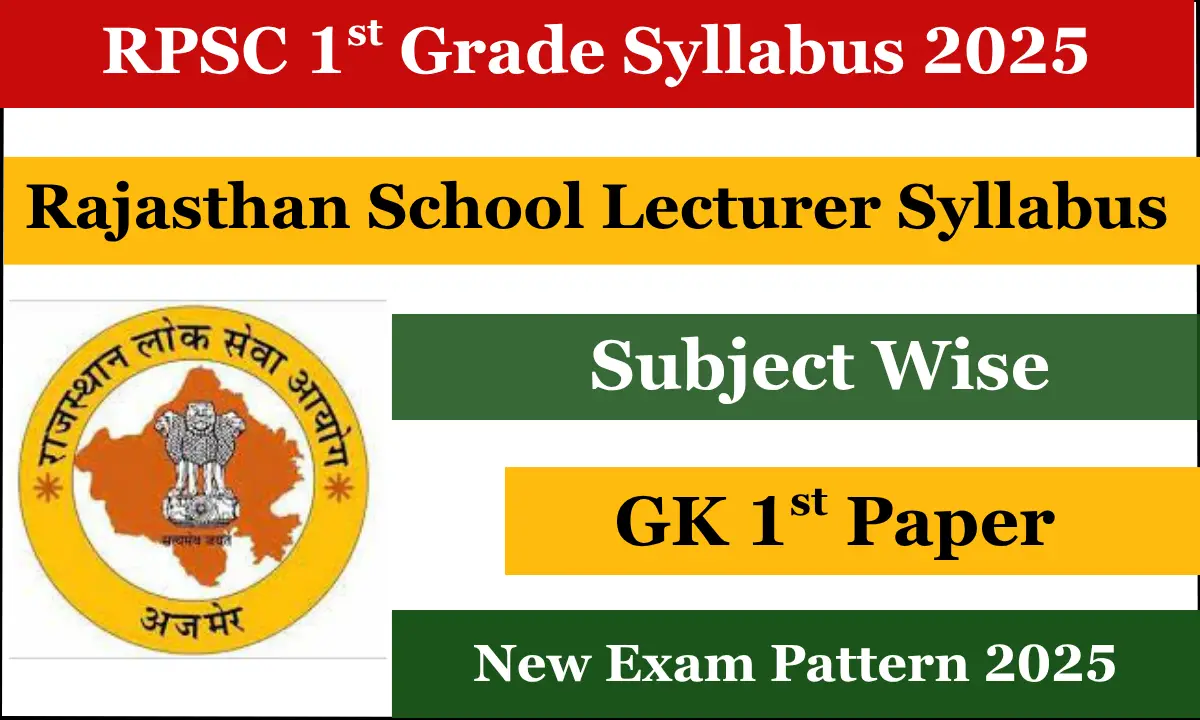 RPSC School Lecturer Syllabus 2025