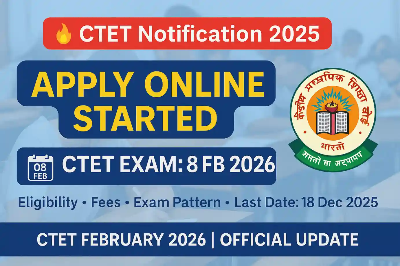 CTET December 2025 Notification OUT