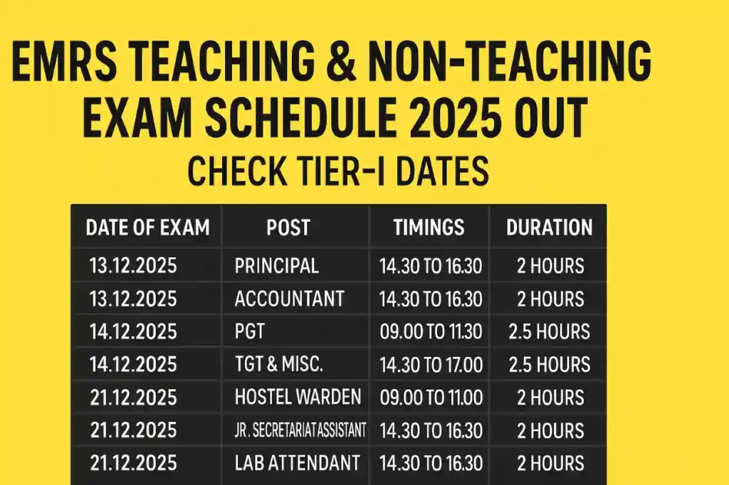 EMRS Exam Schedule 2025 Out