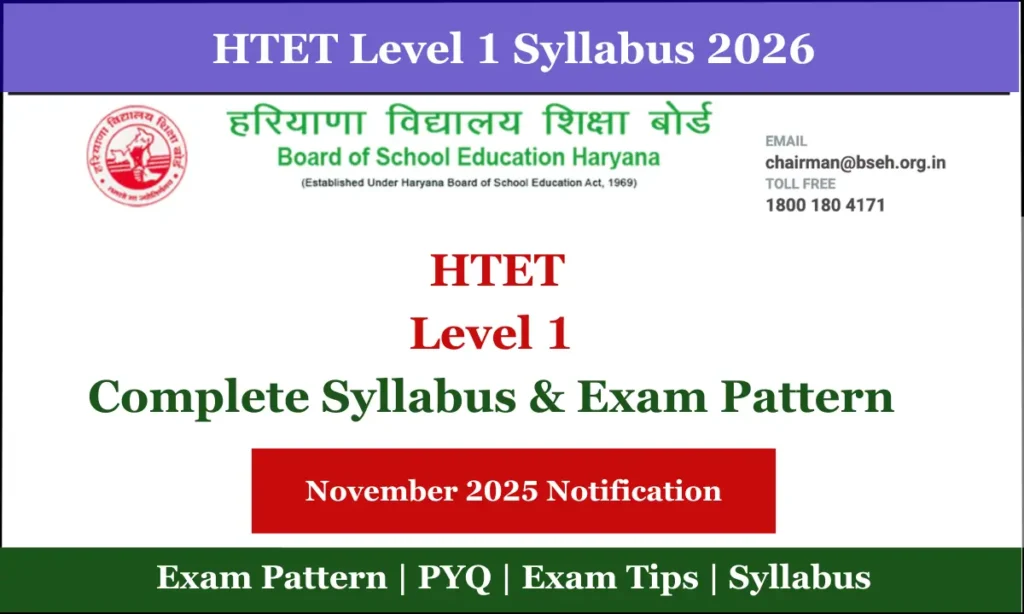 HTET Level 1 Syllabus 2026