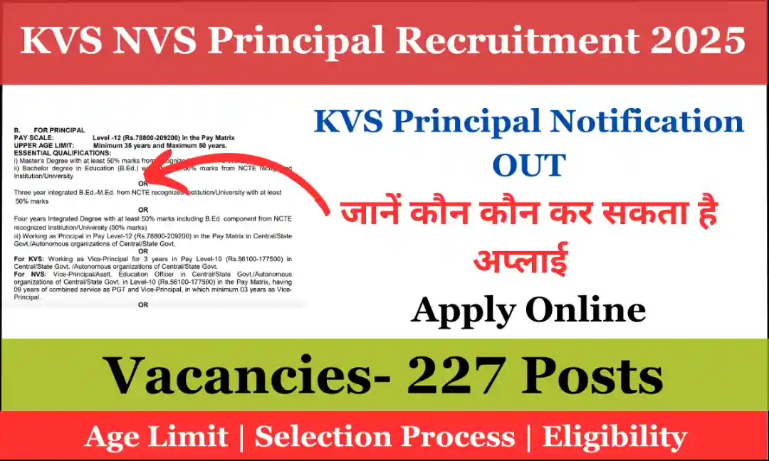 KVS NVS Principal Recruitment 2025