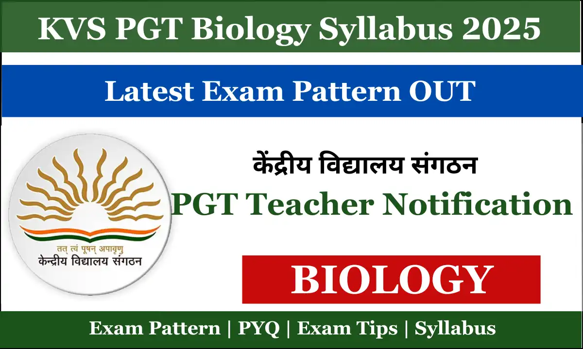 KVS PGT Biology Syllabus 2025