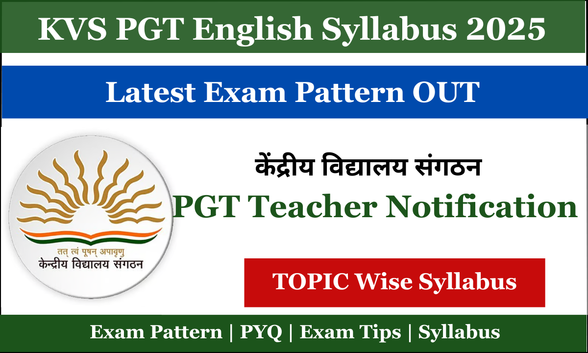 KVS PGT English Syllabus 2025