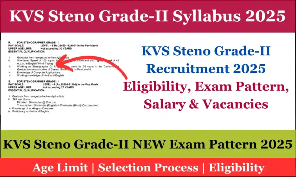 KVS Stenographer Grade-II Syllabus 2025