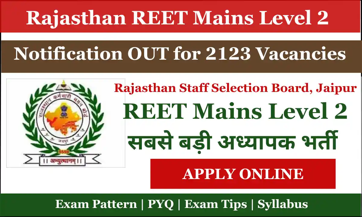 REET Mains Level 2 Notification 2025