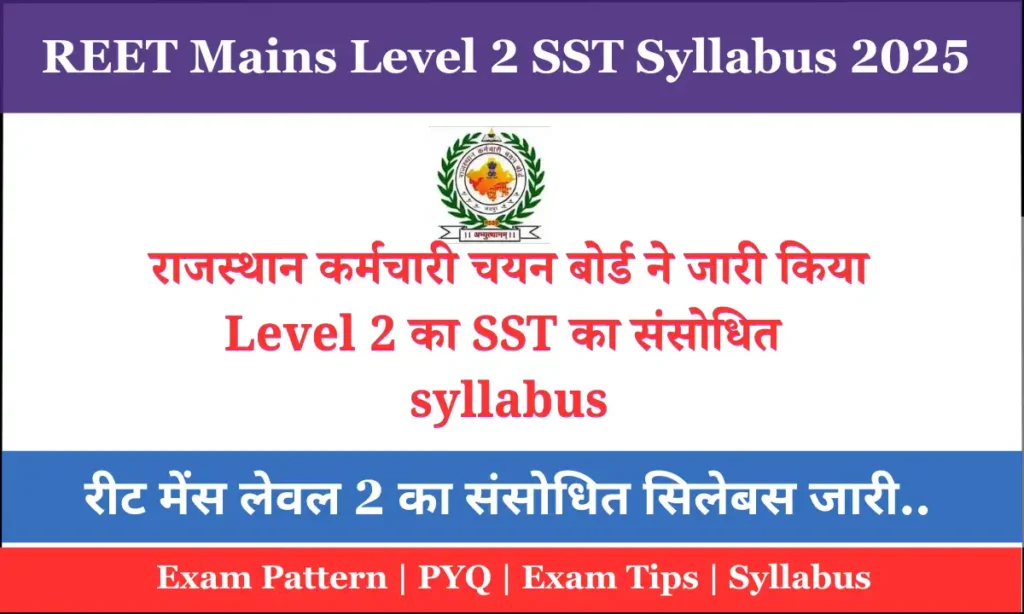 REET Mains Level 2 SST New Syllabus