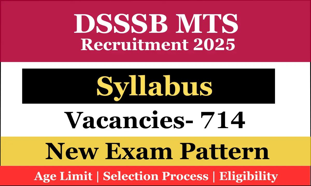 DSSSB MTS Syllabus 2025