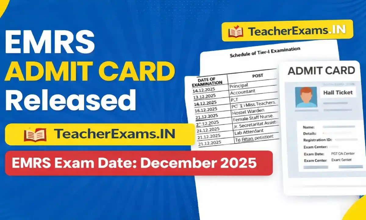 EMRS Admit Card Released 2025