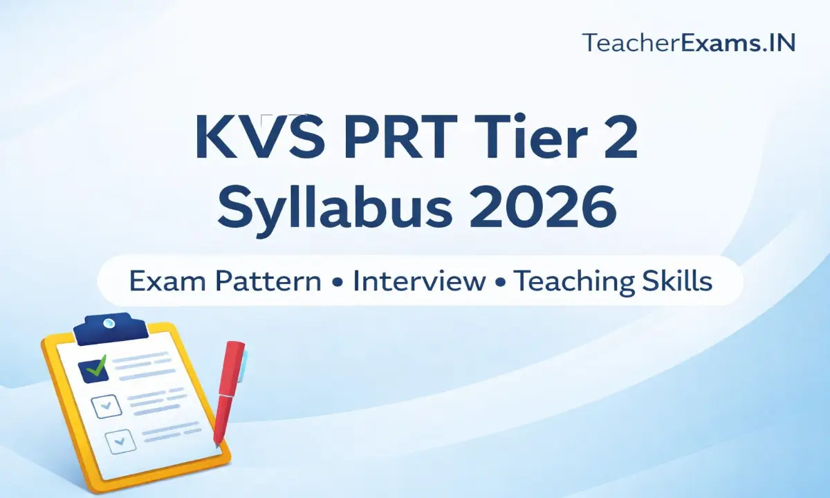 KVS PRT Tier 2 Syllabus 2026