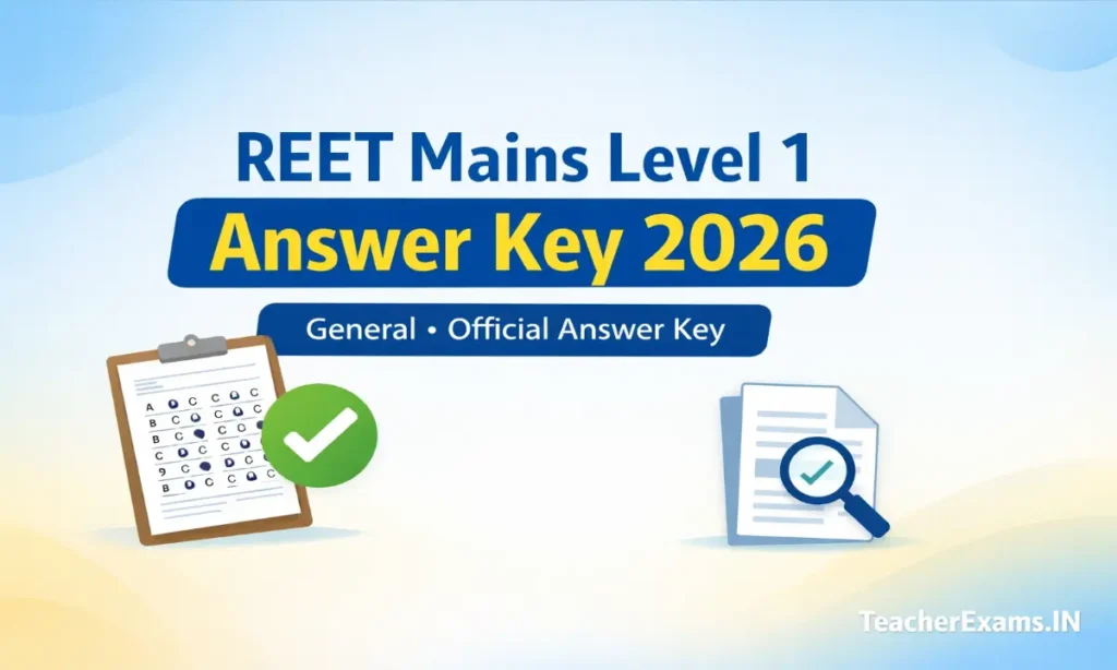 REET Mains Level 1 Answer Key 2026