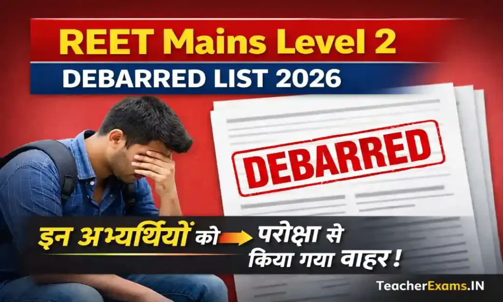 REET Mains Level 2 Debarred List