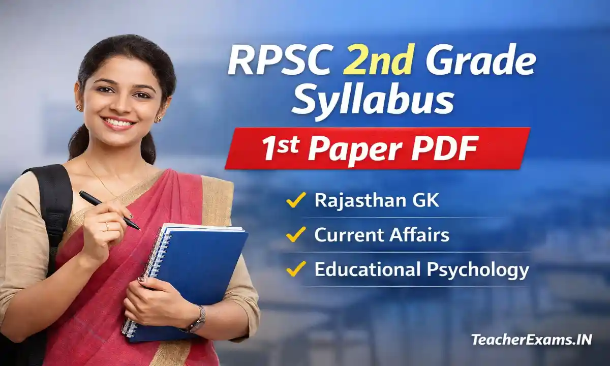 RPSC 2nd Grade Syllabus 1st Paper PDF 2026