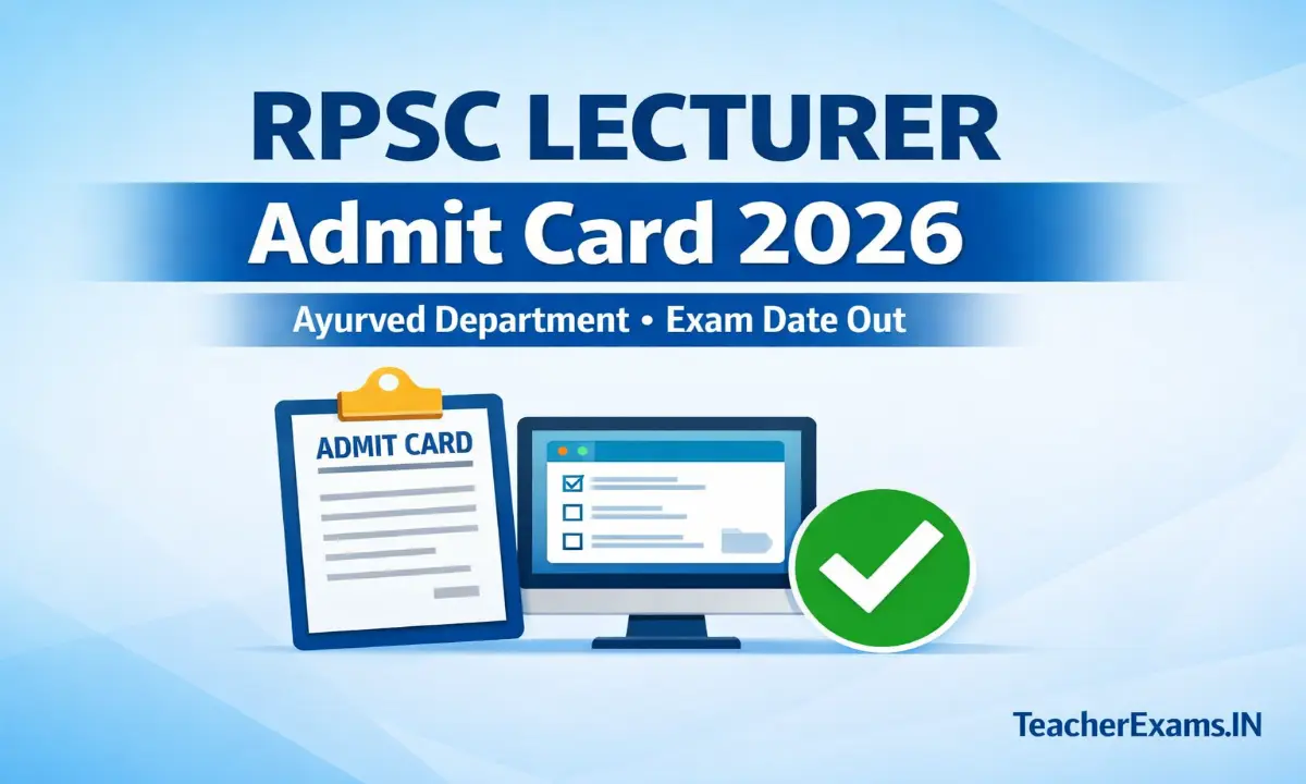 RPSC LECTURER Admit Card 2026