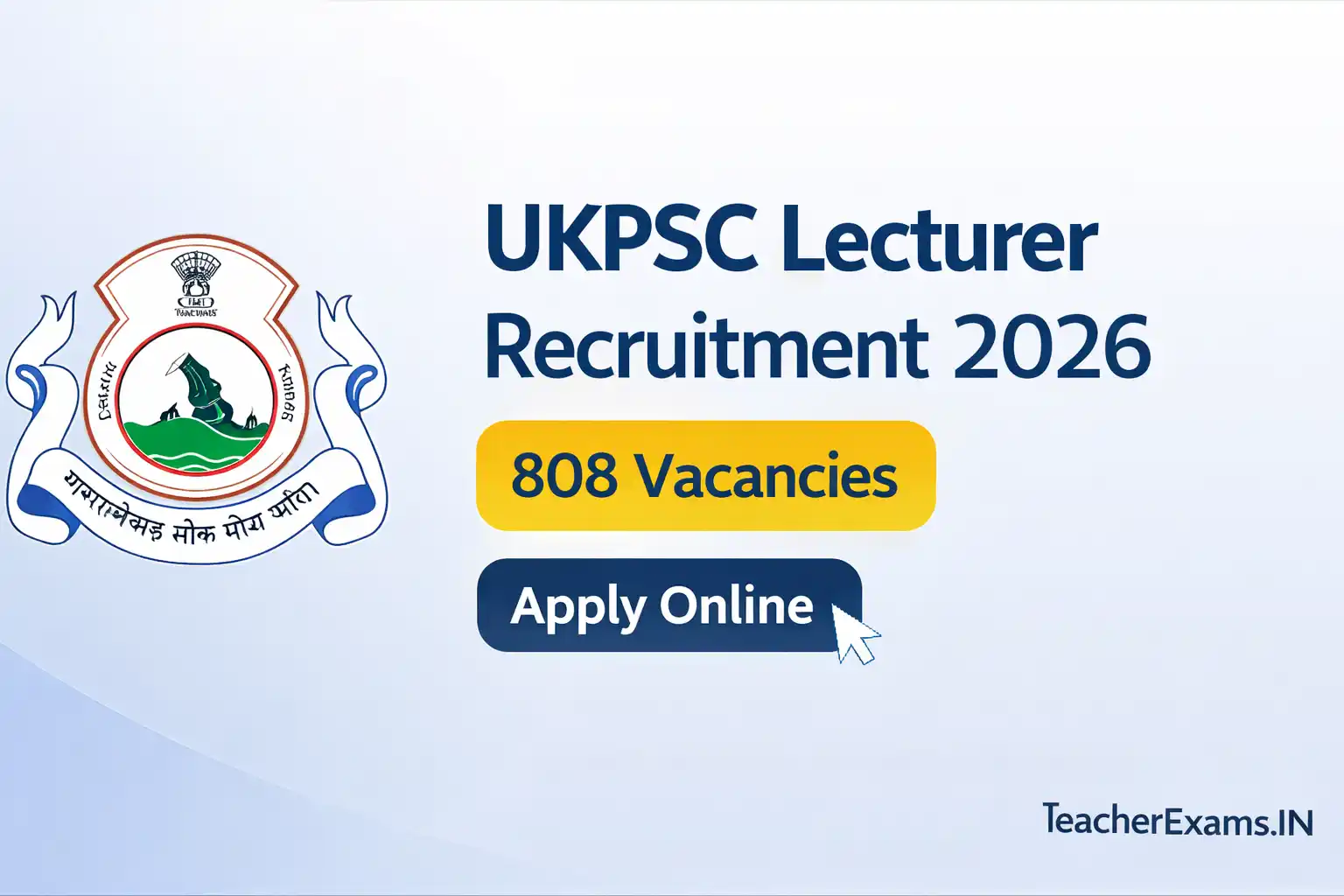 UKPSC Lecturer Recruitment 2026